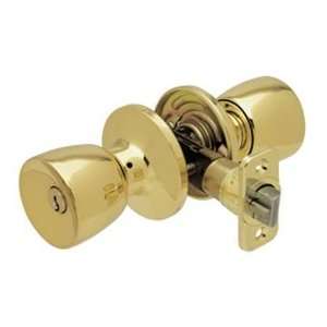  Lancaster Polished Brass Keyed Entry Bell Shaped Lockset 