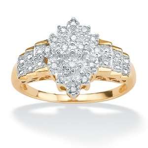  PalmBeach Jewelry Gold Over Silver Diamond Womens Ring 