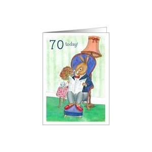  70th Birthday Card   Rabbit Card Toys & Games