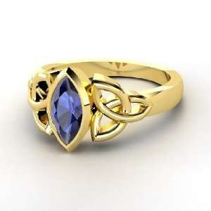  Caitlin Ring, 18K Yellow Gold Ring with Sapphire Jewelry