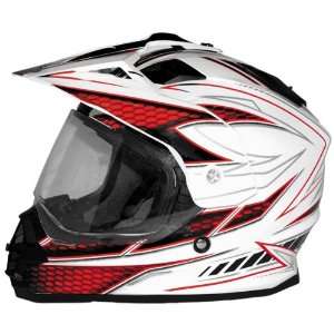  Cyber Graphic UX 32 Off Road Motorcycle Helmet   White/Red 