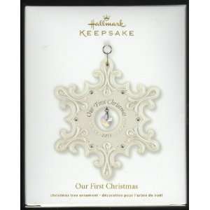 2011 Our First Christmas Ceramic and Porcelain Hallmark Ornament 