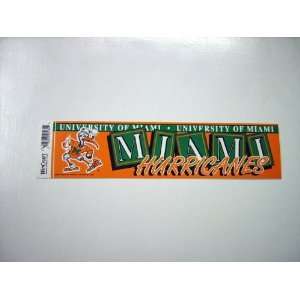 MIAMI HURRICANES BUMPER STRIP