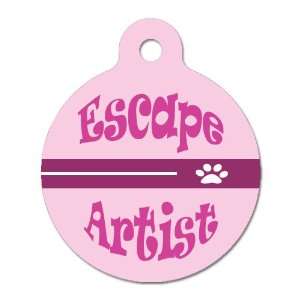  Escape Artist   Pet ID Tag, 2 Sided, 4 Lines Custom 