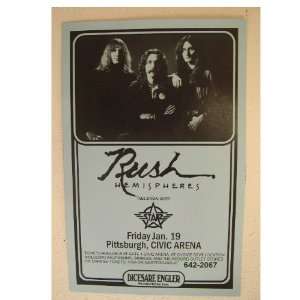  Rush Handbill Poster Hemispheres 