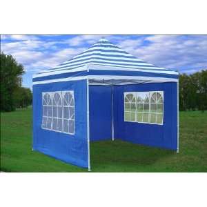  10x10 Pop up 4 Wall Canopy Party Tent Gazebo Ez Blue 
