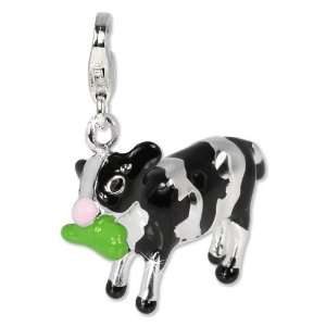 SilberDream Charm cow, 925 Sterling Silver Charms Pendant with Lobster 