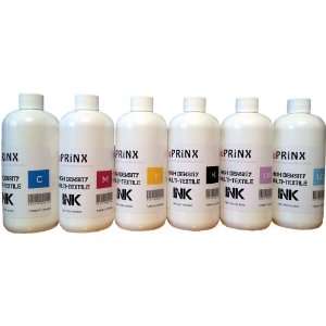uPRiNX Textile Ink for Direct to Garment Printers, CMYK +LC,LM Pack, 6 
