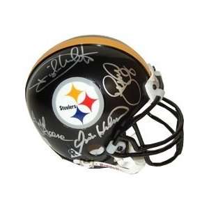   Signed Pittsburgh Steelers Replica Mini Helmet  4 sigs  JSA Hologram
