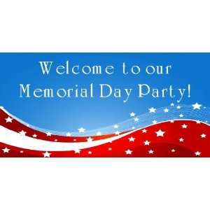   3x6 Vinyl Banner   Welcome To Our Memorial Day Party 