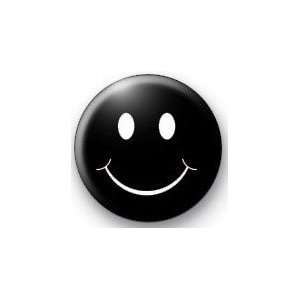  SMILEY   BLACK EMO SMILE FACE   Pinback Button 1.25 Pin 