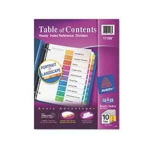  AVE11188 Avery® INDEX,BNDR,10TAB,6ST/PK