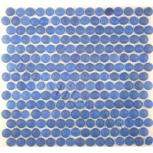  Blue Circles Blue Mini Pebbles Frosted Glass Tile   14434 