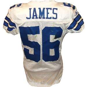 Bradie James #56 Cowboys at Redskins 11 22 2009 Game Used White Jersey 