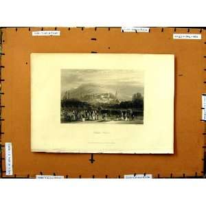  C1800 View Baden People Mountain Houses Trees Print