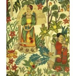  AH6752A Folklorico, Fridas Garden on Tea Dye Fabric by 