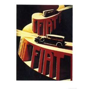  1930s Fiat Car Giclee Poster Print, 24x32
