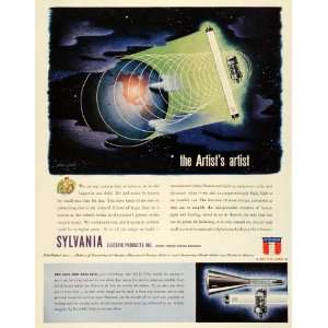 1943 Ad Sylvania Lighting Radio Electronic Tubes Technology WWII War 