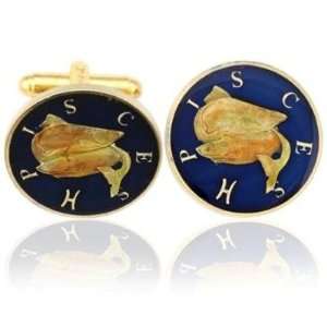  Pisces The Fishes Coin Cuff Links CLC Pisces Jewelry