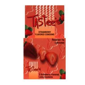  Tastees condoms   strawberry box of 3 Health & Personal 