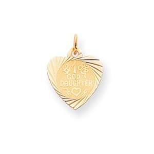   Goddaughter Heart Disc Charm   Measures 18.1x13.2mm   JewelryWeb