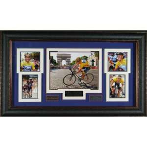  Lance Armstrong Tour de France 7 Time Champ Framed Display 