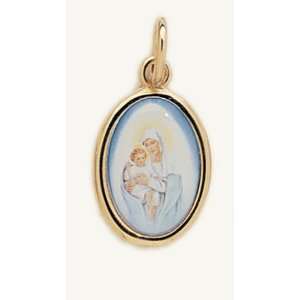  Gold Plated Religious Medal   Our Lady of Snows Jewelry