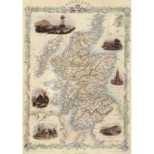  1800S SCOTLAND ABERDEEN PERTH EDINBURGH MAP VINTAGE 