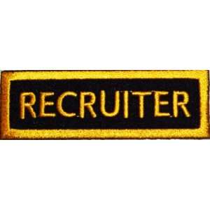  Recruiter Yellow Embroidered Quality Biker Vest Patch 