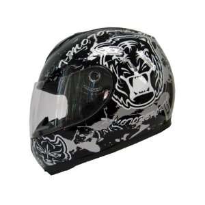  Tms Black/grey Tiger Full Face Motorcycle Biker Helmet 