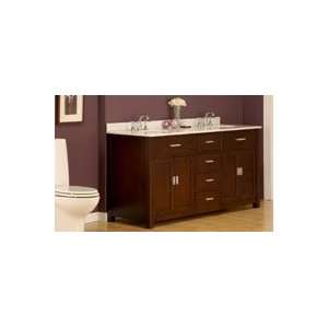 70 Inch Hutton Double Bathroom Vanity Sink Console with Tobacco Stain 