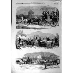    1857 EPSOM HORSE RACING SPORT FOUR IN HAND PADDOCK