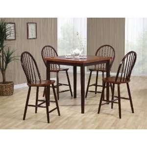   Pickney 5 Pc Black and Oak Counter Height Dinette Set
