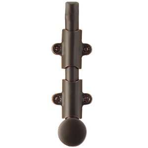 Emtek 8511 Pewter   6 Solid Brass Surface Bolt with Strikes and Screw