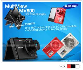   MultiView MV800 Digital Camera MV 800 16.2MP Adjustable LCD +8GB #C968