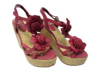 Womens Flower Bow Wedge Sandal Shoe Sizes 3 8  