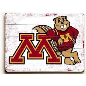  Wood Sign University of Minnesota Gopher M by unknown 