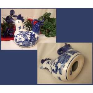  Blue Willow Ceramic Rooster Wit Big Tail