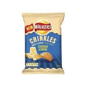 Walkers Crinkles Cheddar And Onion 32G x Grocery & Gourmet Food