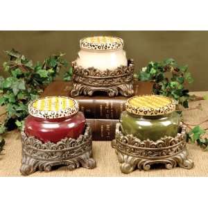  CANDLE JAR HLDR SQ (3 PC ASST) 4.25IN INDIV #3373