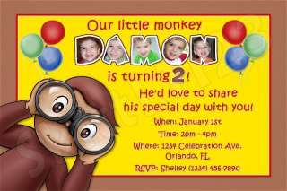 Custom Personalized Curious George Invitations  