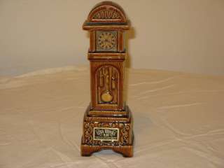 Ezra Brooks Grandfather Clock Whiskey Decanter 1970  