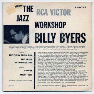 BILLY BYERS The Jazz Workshop   The Funky Music Box   RCA EPA 772 