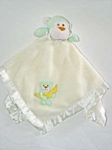   Blankets & Beyond Green Monkey Baby Lovey/Security Blanket RARE Plush