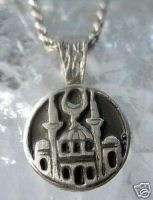 Kaabah Pendant Mosque Allah Silver Islam Jewelry Charm  