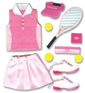 Jolees Pep Rally Pink Girls Tennis Uniform 3D Stickers  