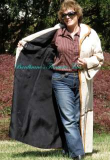 Designer ZUKI long SHEARED BEAVER FUR COAT REAL OSTRICH leather LkNew 