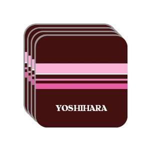   Name Gift   YOSHIHARA Set of 4 Mini Mousepad Coasters (pink design