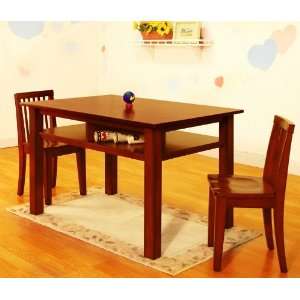  3pc Kids Table and Chairs Set in Mahogany Finish