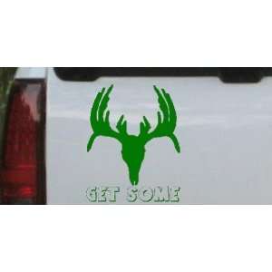 Dark Green 18in X 14.4in    Get Some Deer Skull Hunting And Fishing 
